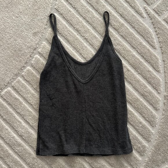 Brandy Melville Grey Ribbed Tank Top, in OS - Picture 2 of 6